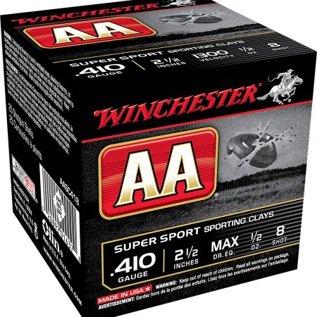 Winchester Ammo AASC418VP AA Sporting Clay 410Gauge 2.50" 1/2oz 8Shot 100 Per Box/5 Case