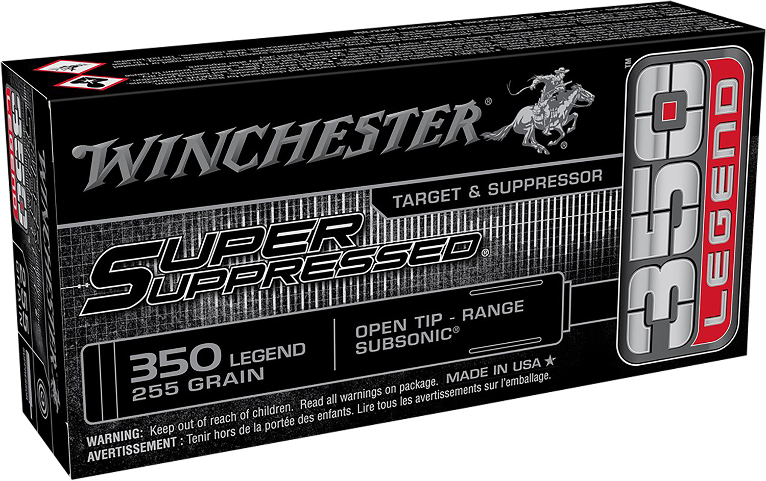 Winchester Ammo SUP350 Super Suppressed 350Legend 255gr Open Tip Range 20 Per Box/10 Case