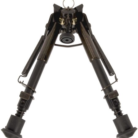 Allen 2207 Bozeman Rifle Bipod Black Aluminum w/Sling Swivel Stud Mount, Rubber Feet & 6-9" Vertical Adjustment
