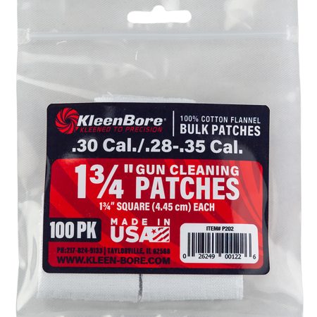 KleenBore P202 Super Shooter .30/ .28 - .35 Cal 1.75" 100% Cotton Flannel 75 Per Pack
