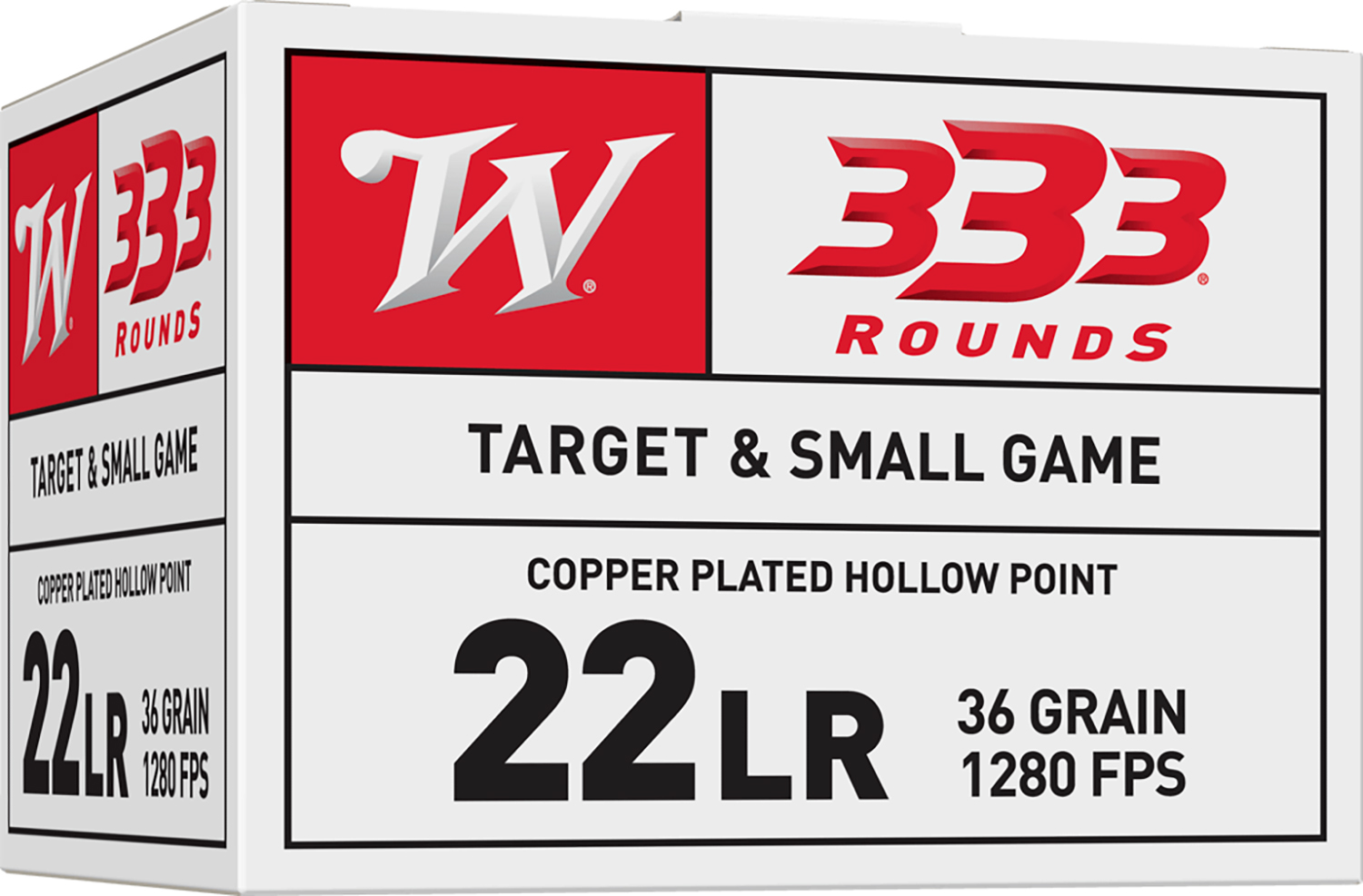 Winchester Ammo 22LR333HP USA 22LR 36gr Copper Plated Hollow Point 333 Per Box/10 Case