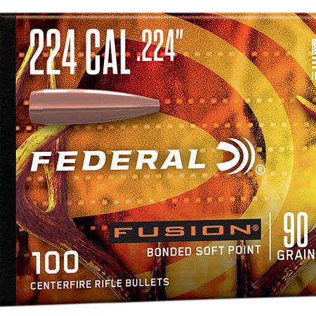 Federal FB224F1 Fusion Component  224 Cal .224 90 gr Bonded Soft Point 100 Per Box/ 4 Case