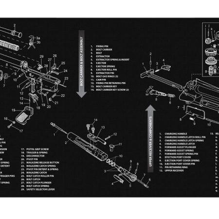 TekMat TEKR36AR10 AR-10 Cleaning Mat Black/White Rubber 12"x36" AR-10 Parts Diagram