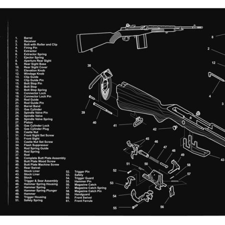 TekMat TEKR36M14 M14 Cleaning Mat Black/White Rubber 12"x36" Springfield M1A Parts Diagram