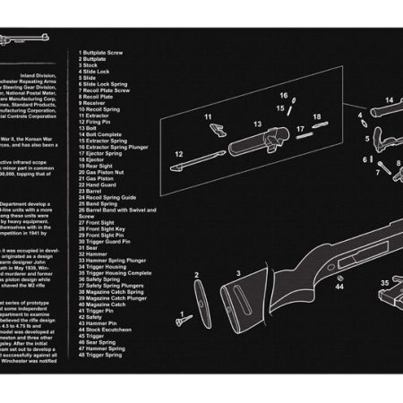 TekMat TEKR36M1CARB M1 Carbine Cleaning Mat Black/White Rubber 12"x36" M1 Carbine Parts Diagram
