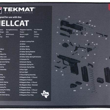 TekMat TEKR20HELLCAT  Ultra 20 Cleaning Mat Black/Gray Rubber 15"x20" Springfield Hellcat Parts Diagram