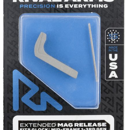 Rival Arms RA72G001D Magazine Release  Compatible w/Glock Gen3 (Except 21SF) Extended, Silver Aluminum