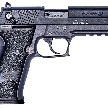 GSG GERG2210FF FireFly 22 LR 10+1 4" All Black Steel Barrel, Serrated Slide, Black Zinc Alloy w/Accessory Rail Frame, Black Polymer Grip