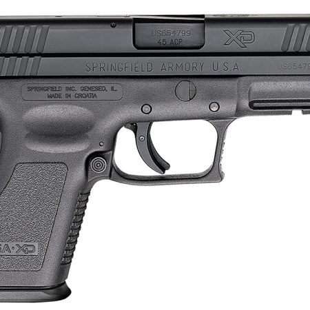 Springfield Armory XD9645 XD *CA Compliant Compact Frame 45 ACP 10+1, 4" Black Melonite Steel Barrel, Black Melonite Serrated Steel Slide, Black Polymer Frame w/Picatinny Rail