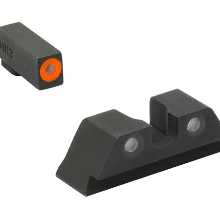 Meprolight USA 402243131 Hyper-Bright Sight Set Green Tritium Orange Outline Front Sight-Green Tritium Black Outline Rear Sight Glock 17/17L/19/22