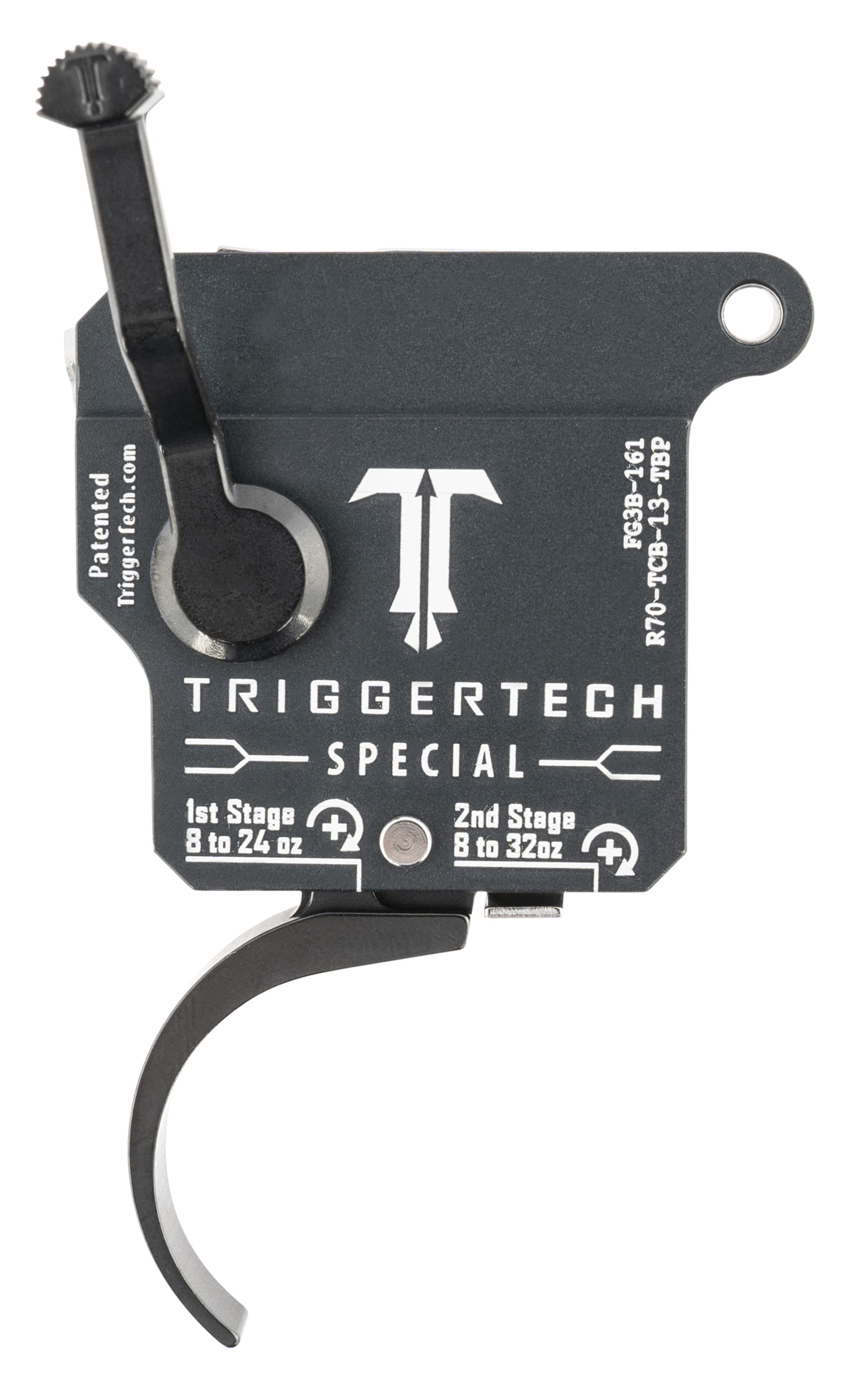 TriggerTech R70TCB13TBP Special Two-Stage Pro Curved Trigger with 1-3.50 lbs Draw Weight & Matte Gray w/Black Parts Finish for Remington 700 Right