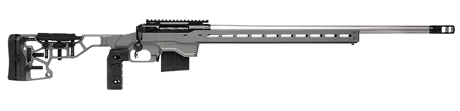 Savage Arms 57561 110 Elite Precision 300 PRC 30" 5+1 Matte Black/ Gray Cerakote/Black Polymer/Optic Ready *Self timing taper aligned muzzlebrake (Short Action Calibers Only)