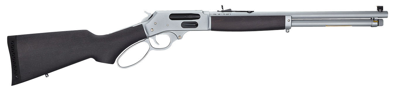Henry H010GAW Side Gate All Weather Full Size 45-70 Gov 4+1 18.43" Hard Chrome Plated Steel Barrel, Satin Hard Chrome Steel Receiver, Stained Hardwood Stock Right Hand