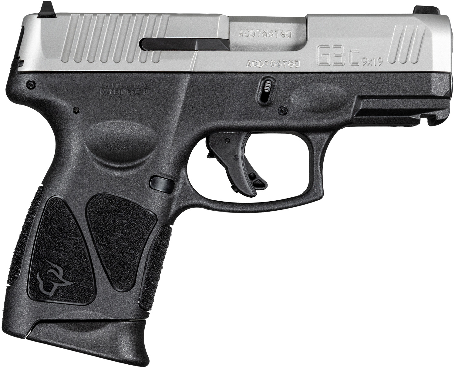 Taurus 1G3C9392X12 G3C Compact Frame 9mm Luger 12+1 3.26" Matte Stainless Steel Barrel, Matte Serrated Stainless Steel Slide, Black Polymer Frame w/Picatinny Rail, Black Polymer Grip, Right Hand