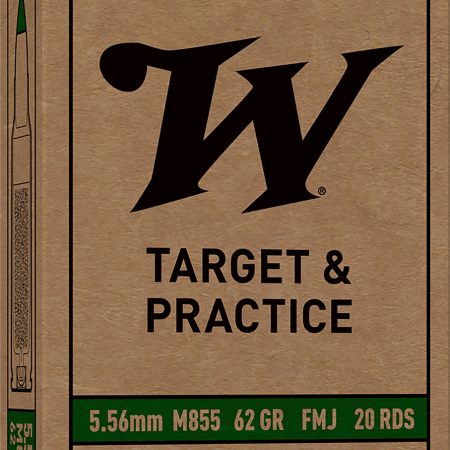 Winchester Ammo WM855K USA M855 Green Tip 5.56x45mmNATO 62gr Full Metal Jacket Lead Core 20 Per Box/50 Case