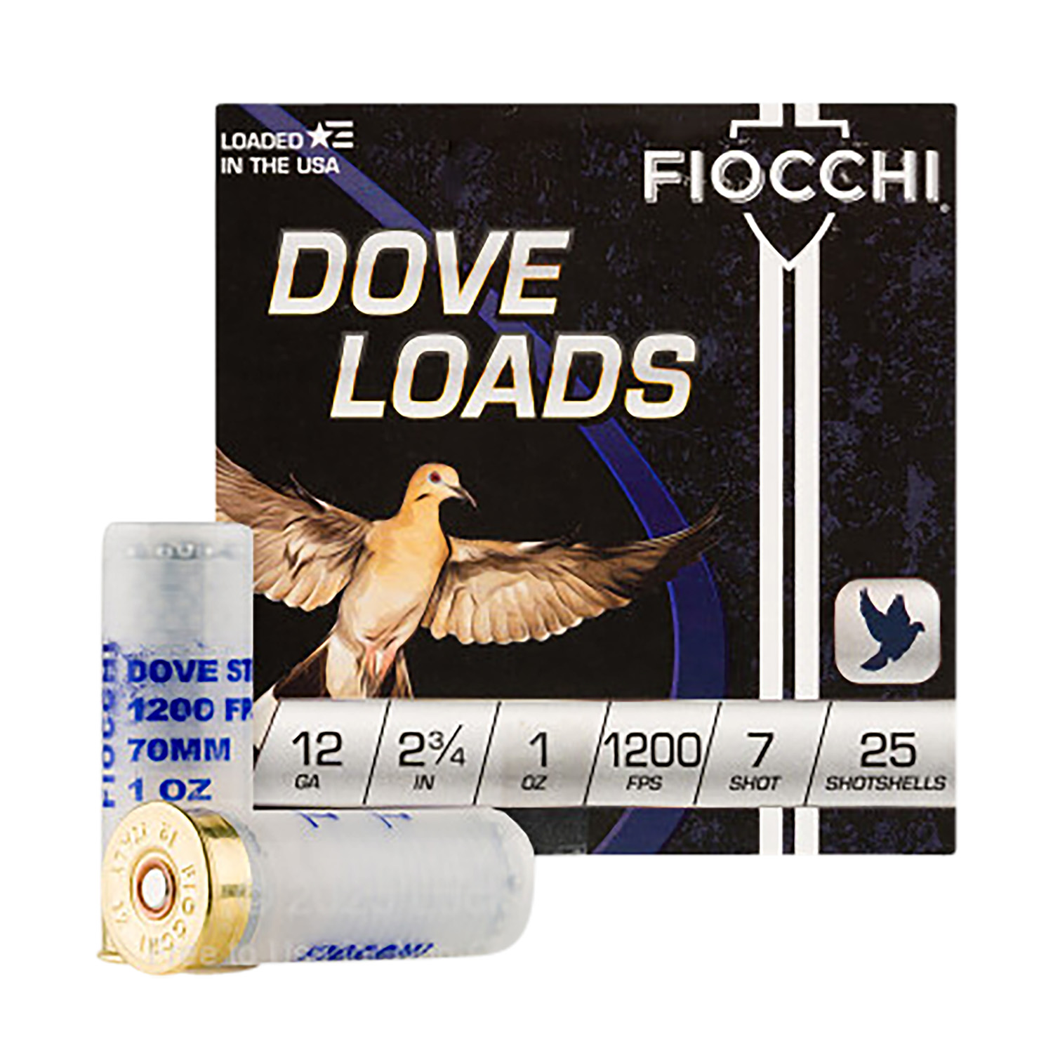 Fiocchi 12DLS17 Dove & Quail 12Gauge 2.75" 1oz 7Shot 25 Per Box/10 Case