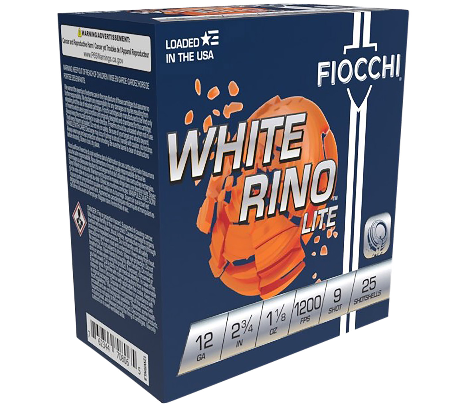 Fiocchi 12WRNL9 Exacta Target White Rino Lite 12Gauge 2.75" 1 1/8oz 9Shot 25 Per Box