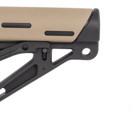 Hogue 15355 OverMolded Collapsible Buttstock Black Synthetic Flat Dark Earth OverMolded Rubber & Flat Dark Earth Rubber Finger Grooved Grip for AR-15, M16 with Commercial Tube (Tube Not Included)