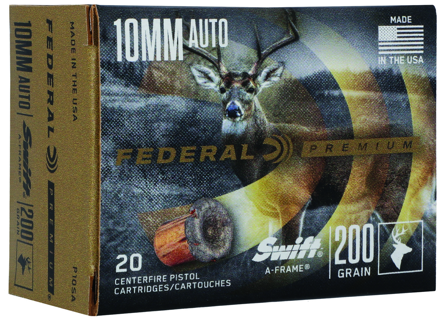 Federal P10SA Premium 10mmAuto 200gr Swift A Frame 20 Per Box