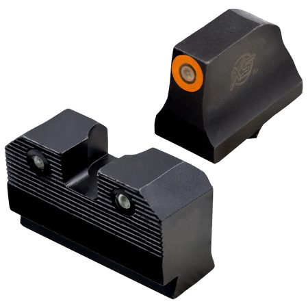 XS Sights GLR021P6N R3D Night Sights fits Glock Black | Green Tritium Orange Outline Front Sight Green Tritium Rear Sight