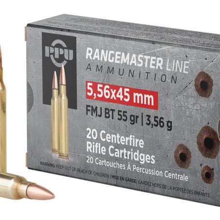 PPU PPRM5561 Rangemaster  5.56x45mmNATO 55gr Full Metal Jacket Boat Tail 20 Per Box/50 Case