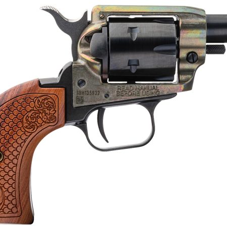 Heritage Mfg BK22CH2WBRN10 Barkeep  22 LR 6 Shot, 2.67" Black Oxide Steel Barrel, Simulated Case Hardened Zinc Alloy Frame, Black Oxide Cylinder, Custom Scroll Wood Grip, Manual Safety, Exposed Hammer