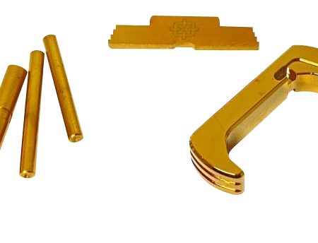Cross Armory CRG4OKGD 3 Piece Kit  Extended Compatible w/Glock Gen4 Gold Anodized Steel/Aluminum Pistol