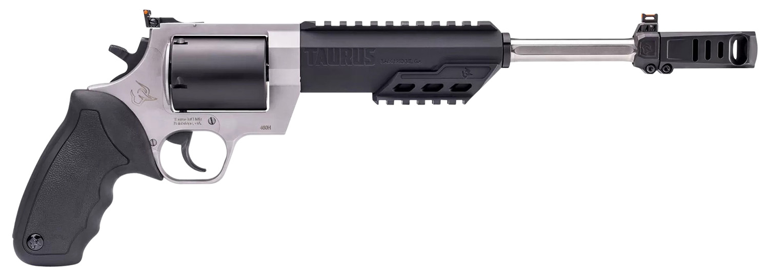 Taurus 2460105RH Raging Hunter 460 S&W Mag 5rd 10.50" Matte Black Oxide Barrel & Cylinder Matte Stainless Steel Frame Black Rubber with Integrated Cushion Insert Grip