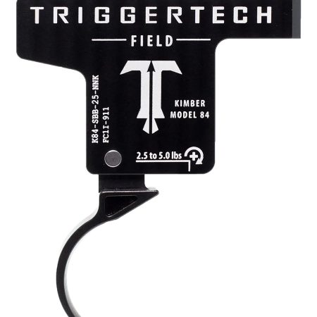 TriggerTech K84SBB25NNK Field Single-Stage Curved Trigger with 2.50-5 lbs Draw Weight & Black PVD Finish for Kimber M84