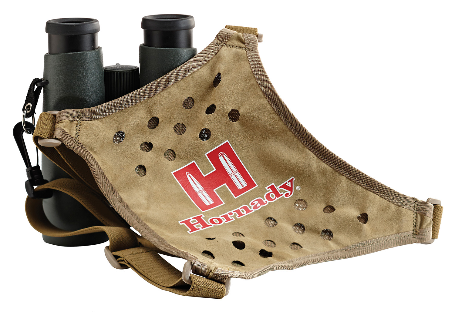 Hornady 99121 Binocular Harness Tan Red Logo Elastic Straps