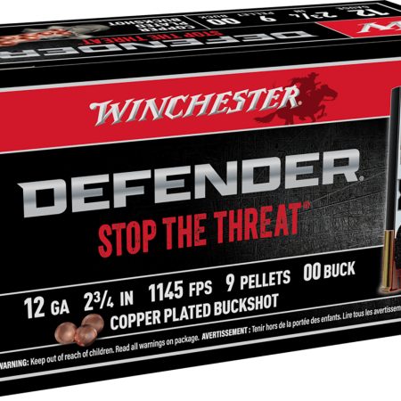 Winchester Ammo SB1200PD Defender 12Gauge 2.75" 9Pellets Copper Plated 00Buck Shot 10 Per Box/10 Case