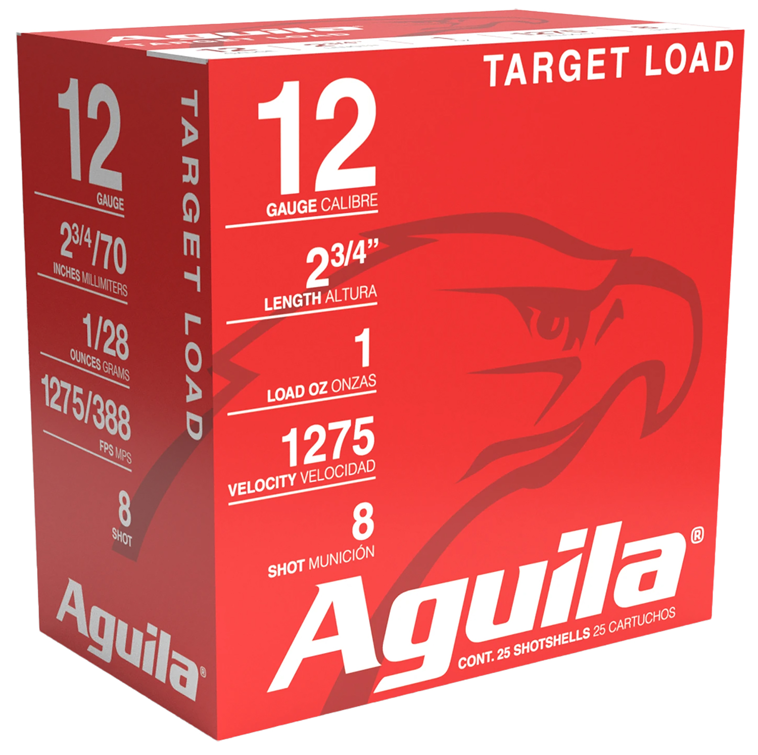Aguila 1CHB1328 Target Load Competition 12Gauge 2.75" 1oz 8Shot 25 Per Box/10 Case