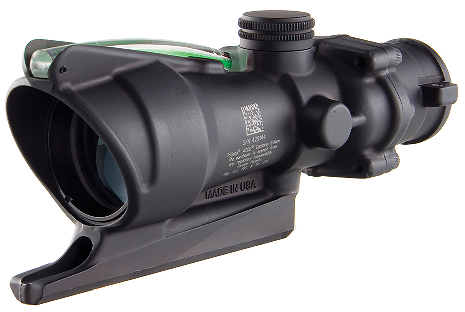 Trijicon 100212 ACOG 4x 32mm Obj 36.80 ft @ 100 yds FOV Matte Black Finish Dual Illuminated Green Donut 22/556 BDC