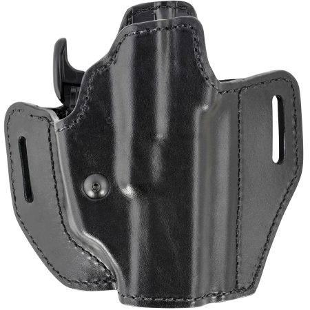 Bianchi 58351 Allusion Assent Pro-Fit OWB Size 13 Black Leather Belt Slide Compatible w/Springfield XDS/Ruger American Pistol/Glock 17/22 Belt Up to 1.50" Wide Right Hand