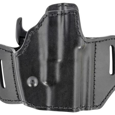 Bianchi 51831 Allusion Assent Pro-Fit OWB Size 11 Black Leather Belt Slide Compatible w/Glock 26/S&W M&P Shield/S&W M&P Compact/FN FNS Compact Belt Up to 1.50" Wide Right Hand