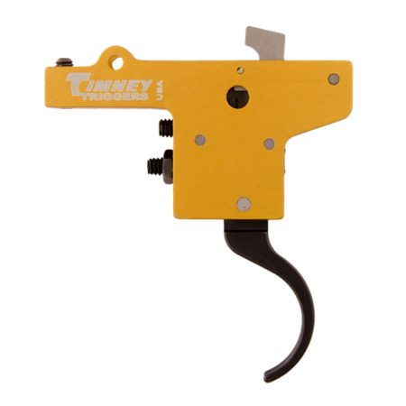 Timney Triggers 201 Featherweight  Curved Trigger with 3 lbs Draw Weight & Yellow/Black Finish for Mauser 98FN