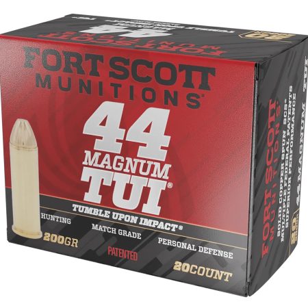 Fort Scott Munitions 44MAG200SCV Tumble Upon Impact (TUI) 44RemMag 200gr Solid Copper Spun 20 Per Box/25 Case