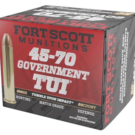 Fort Scott Munitions 4570300SCV1 Tumble Upon Impact (TUI) Brush Hog 45-70Gov 300gr Solid Copper Spun 20 Per Box/10 Case