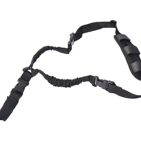 Rukx Gear ATICT1PSB Tactical Single Point Sling Black Nylon Adjustable Bungee