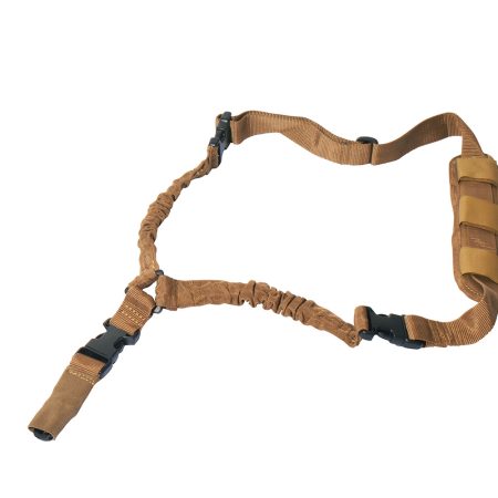 Rukx Gear ATICT1PST Tactical Single Point Sling Tan Nylon Adjustable Bungee