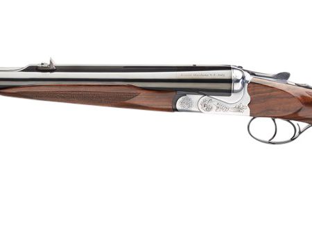 Rizzini USA 7001416 Rhino Express  Full Size 416 Rigby 2rd 23" Gloss Blued Steel Barrel, Coin Anodized Silver Engraved Steel Receiver, Oiled Turkish Walnut Fixed w/Pistol Grip Wood Stock, Ambidextrous