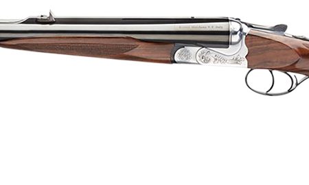 Rizzini USA 7001470 Rhino Express  470 Nitro Express 2rd 23" Gloss Blued 23" Chrome-Lined Barrel Coin Anodized Silver Engraved Steel Oiled Turkish Walnut Ambidextrous Hand
