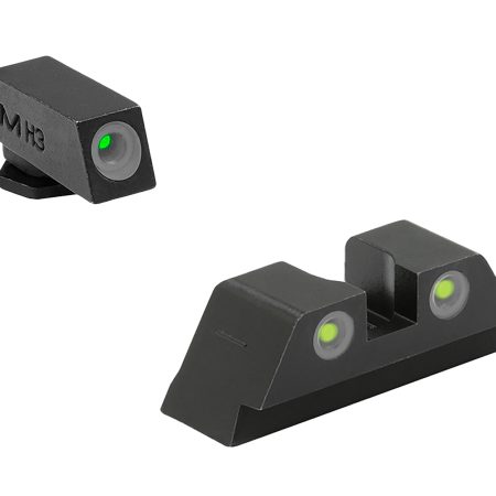 Meprolight USA 102223201 Tru-Dot Green Tritium White Outline Front Sight-Yellow Tritium White Outline Rear Sight Glock 10 MM/.45ACP