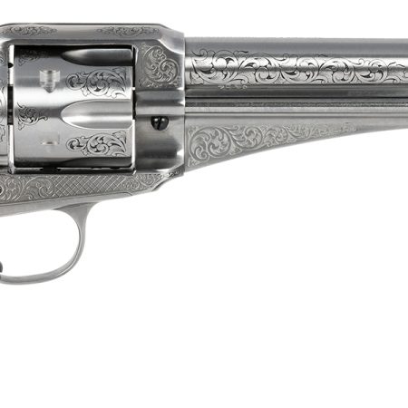 Taylors & Company 550389 1875 Army Outlaw 45 Colt (LC) Caliber with 7.50" Barrel, 6rd Capacity Cylinder, Overall White Engraved Finish Steel & Walnut Grip