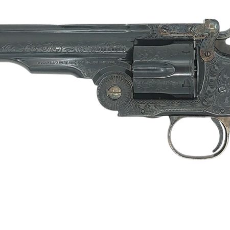 Taylors & Company 550652 Top Break Schofield 44-40 Win Caliber with 7" Barrel, 6rd Capacity Cylinder, Overall Blued Engraved Finish Steel & Walnut Grip