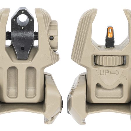 Meprolight USA 403440 FRBS Sight Set Desert Tan AR-15 Flip Up Orange Tritium Front/Green Tritium Rear