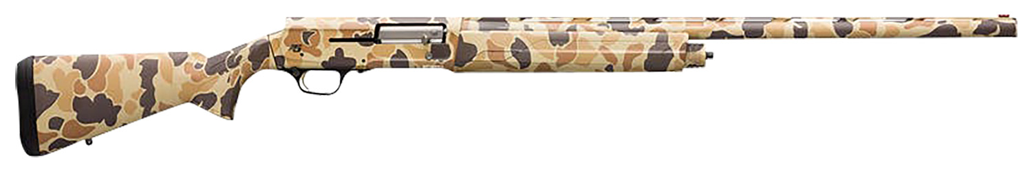 Browning 0119082004 A5 12 Gauge 28" Barrel 3.5" 4+1, Full Coverage Vintage Tan Camo, Textured Synthetic Stock With Close Radius Pistol Grip