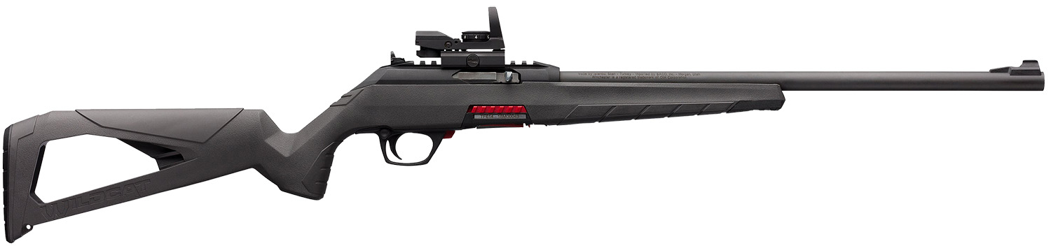 Winchester Repeating Arms 521104102 Wildcat Combo Full Size 22 LR 10+1 18" Matte Blued Sporter Barrel, Picatinny Rail Matte Black Polymer Receiver, Gray Synthetic Stock, Reflex Red Dot, Ambidextrous