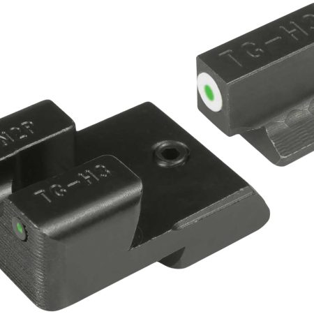 TruGlo TGTG231N4W Tritium Pro  Green Tritium Front & Rear/ Black Nitride Fortress Frame, Fits 1911 3" Officer & 4.25", Front Sight Dovetail/Rear Sight Dovetail Mount