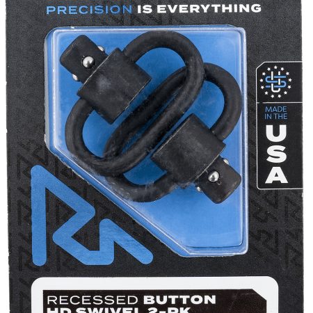 Rival Arms RA-RA92S2A HD Swivel Set Black Manganese Phosphate Steel with 1.5" Loops & Recessed Button
